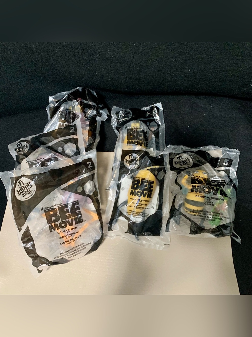 2007 McDonald's Bee Movie Happy Meal Toys Sealed Lot of (6)